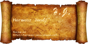 Hermesz Jenő névjegykártya